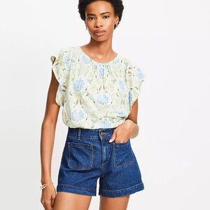 LOFT Floral Patterned Top size XS so great for layering.